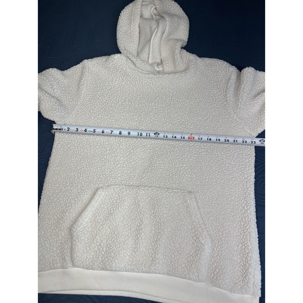 WONDERSHOP AT TARGET Women's Winter White Fuzzy Fleece Hoodie w/Ears L - Picture 6 of 11